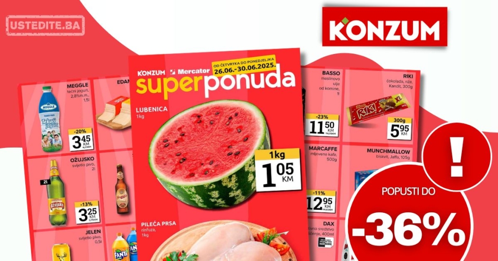 Konzum vikend akcija 26-30.6.2025.
