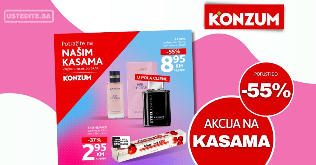 Konzum AKCIJA NA KASAMA 5-8.6.2025.
