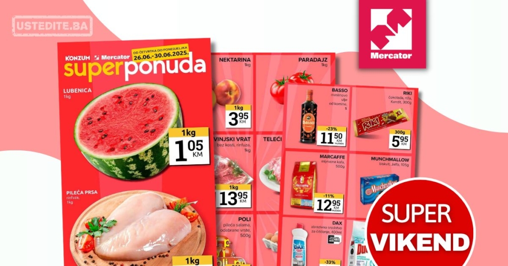 Mercator vikend akcija 26-30.6.2025.
