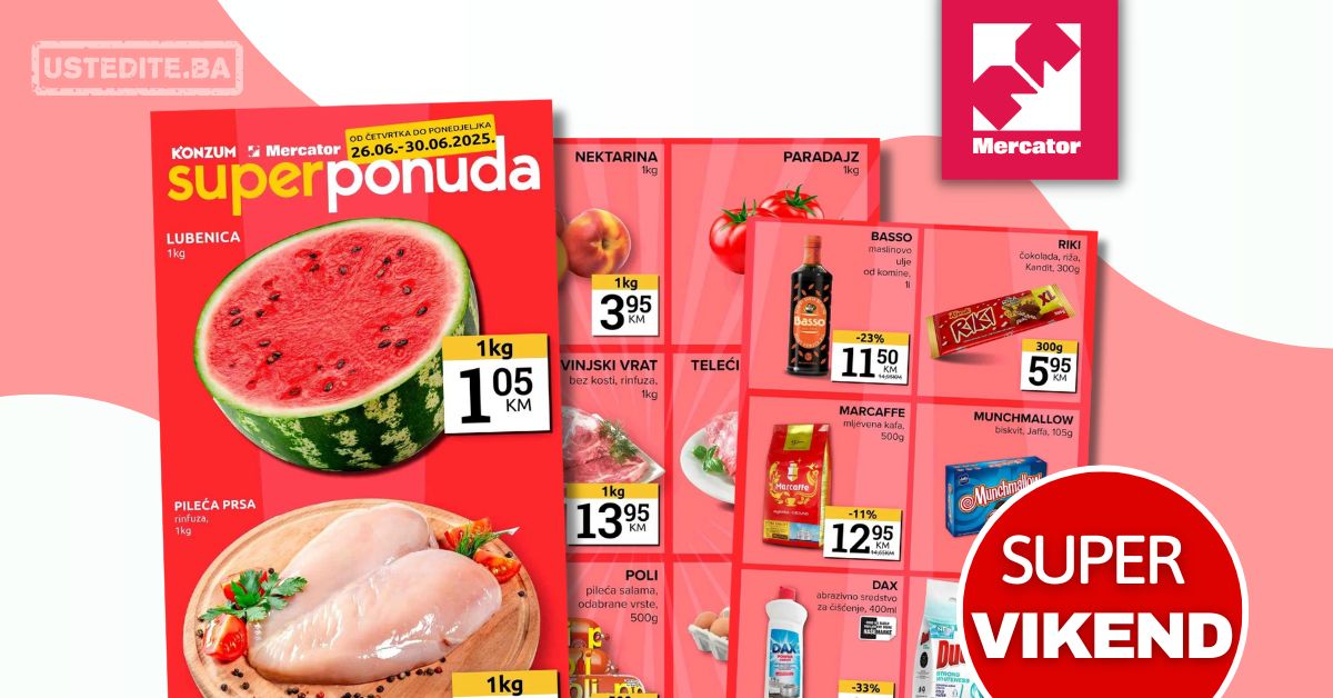Mercator vikend akcija 26-30.6.2025.