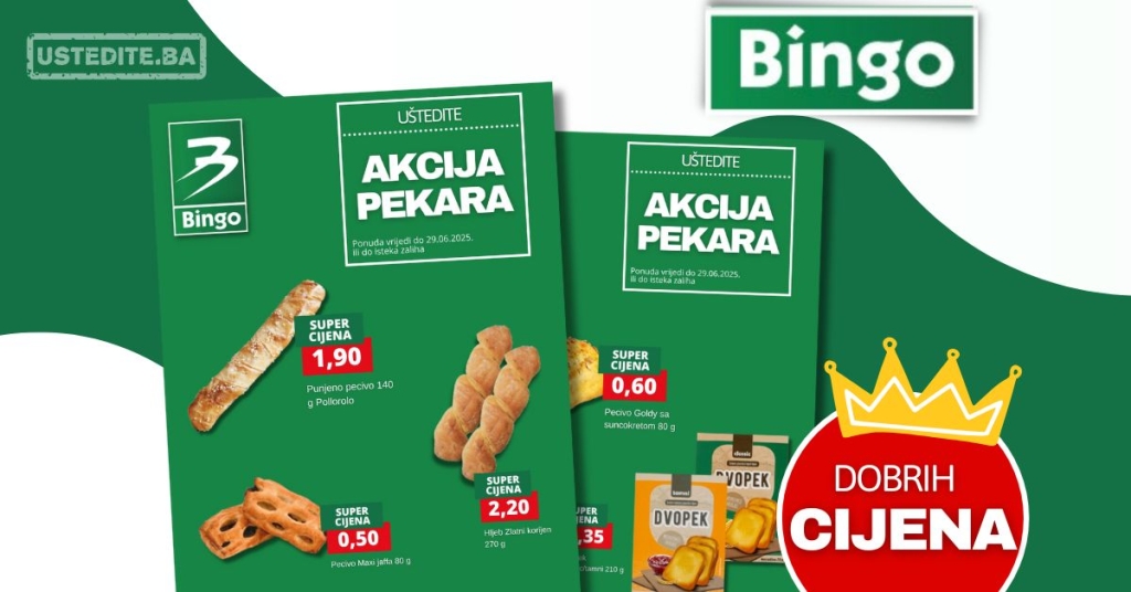 Bingo akcija PEKARA - sniženje do 29.6.2025.
