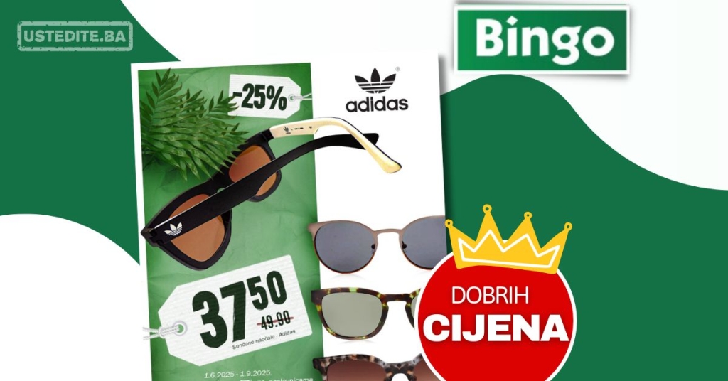 Bingo akcija Adidas naočale 1.6-1.9.2025.
