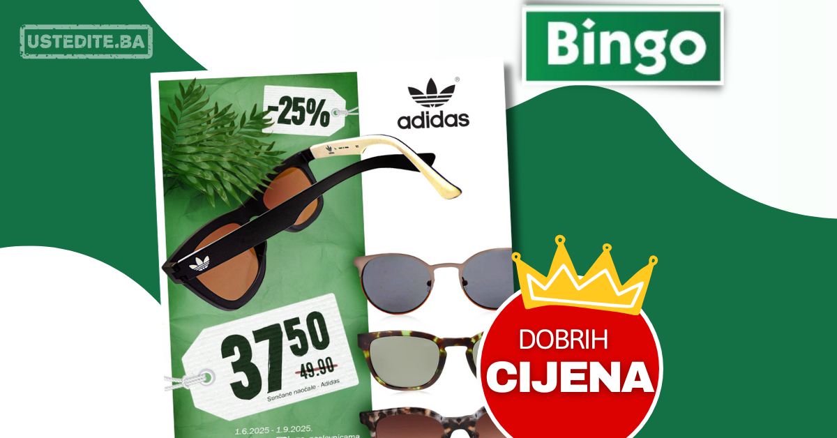Bingo akcija Adidas naočale 1.6-1.9.2025.