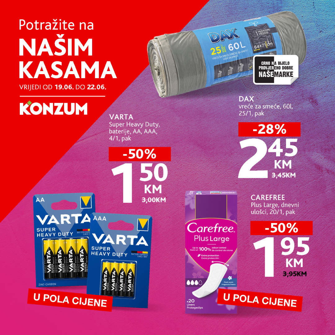 Konzum AKCIJA NA KASAMA 19-22.6.2025.