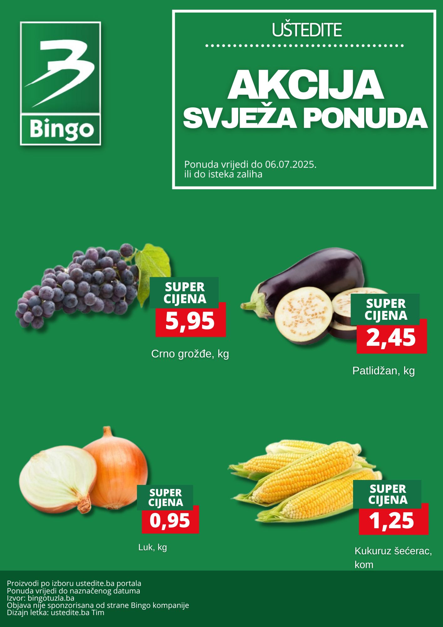 Bingo akcija SVJEŽA PONUDA - sniženje do 6.7.2025.