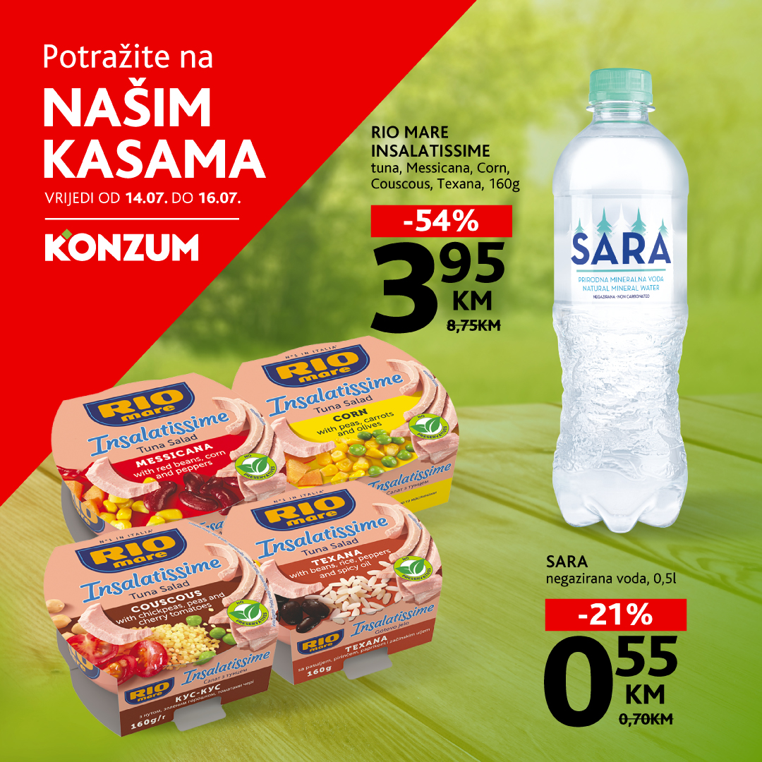 Konzum AKCIJA NA KASAMA 14.16.7.2025.