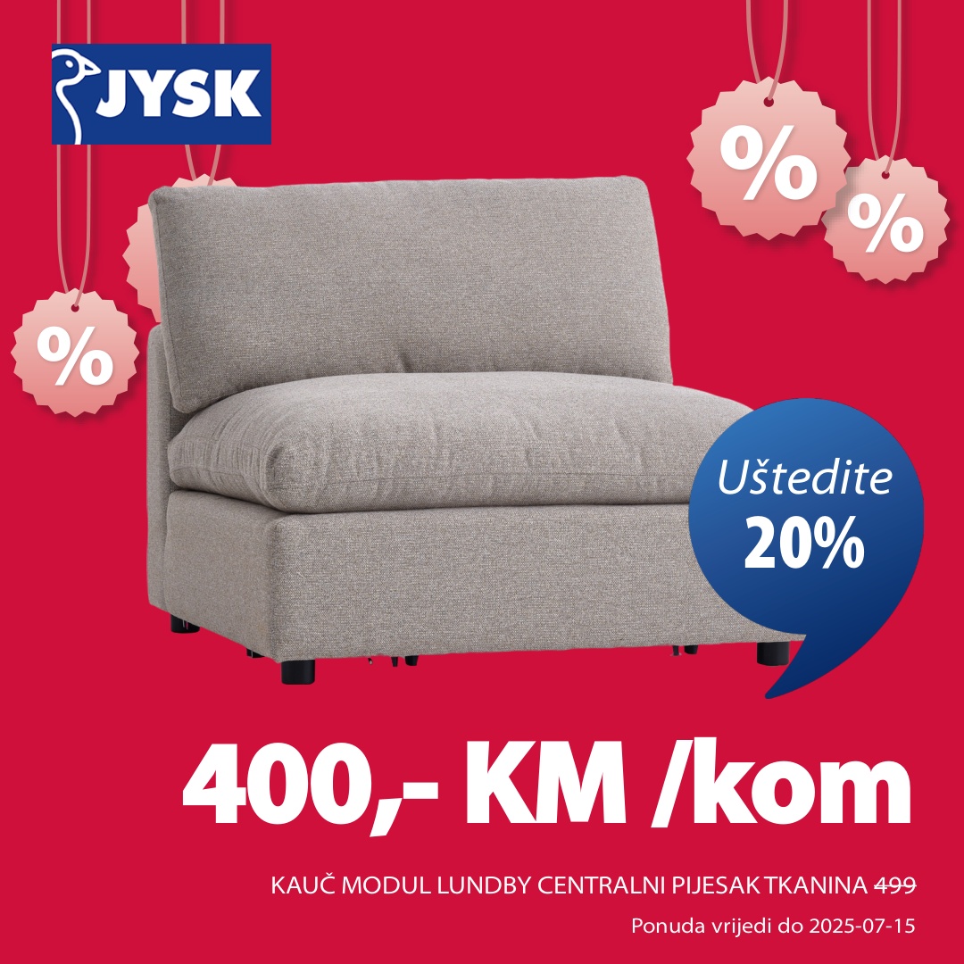Jysk TOP SNIŽENJE – akcija do 15.7.2025.