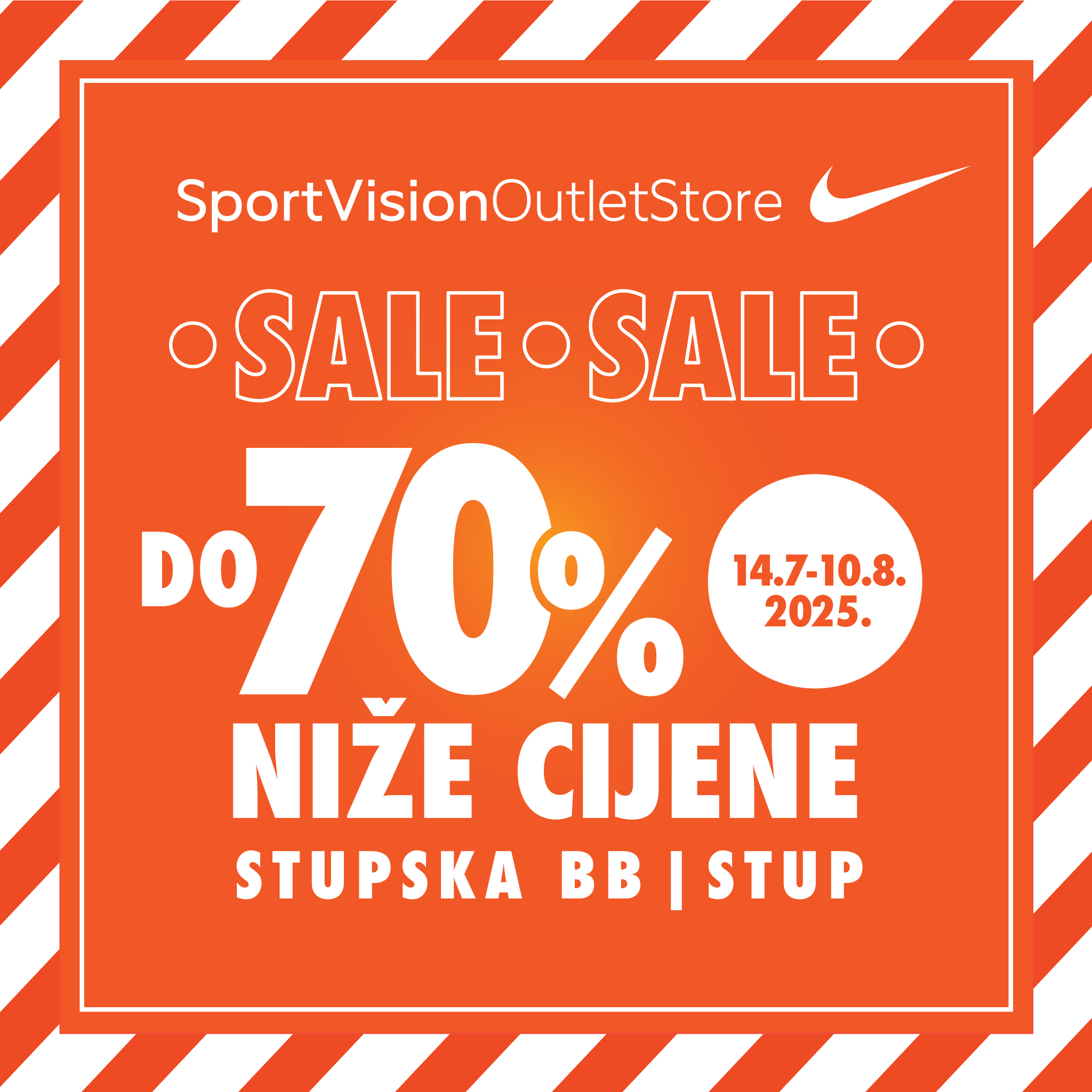 NIKE OUTLET SNIŽENJE do 70% 14.7-10.8.2025.