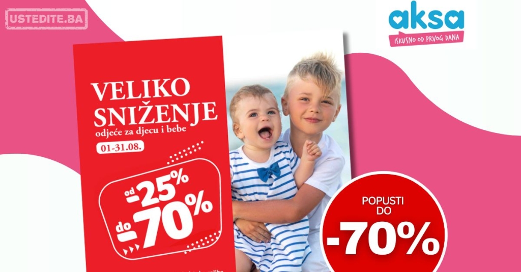 Aksa VELIKO SNIŽENJE 1-31.8.2025.