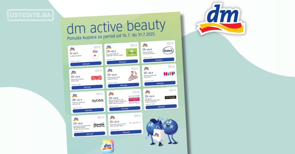 dm KUPONI – dm active beauty – akcija do 31.7.2025.