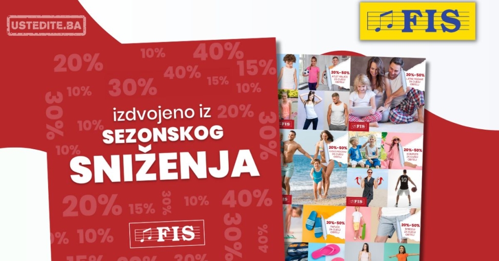 Fis SEZONSKO SNIŽENJE DO 50% – akcija do 15.8.2025.