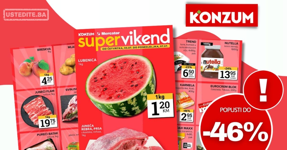 Konzum vikend akcija 3-7.7.2025.