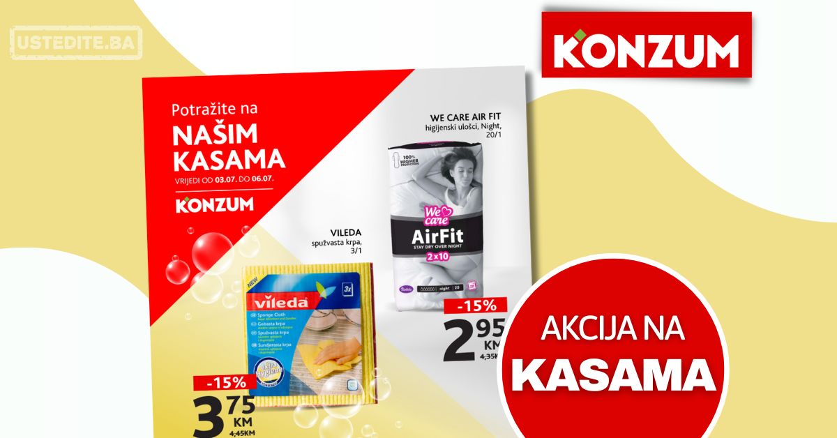 Konzum AKCIJA NA KASAMA 3-6.7.2025.