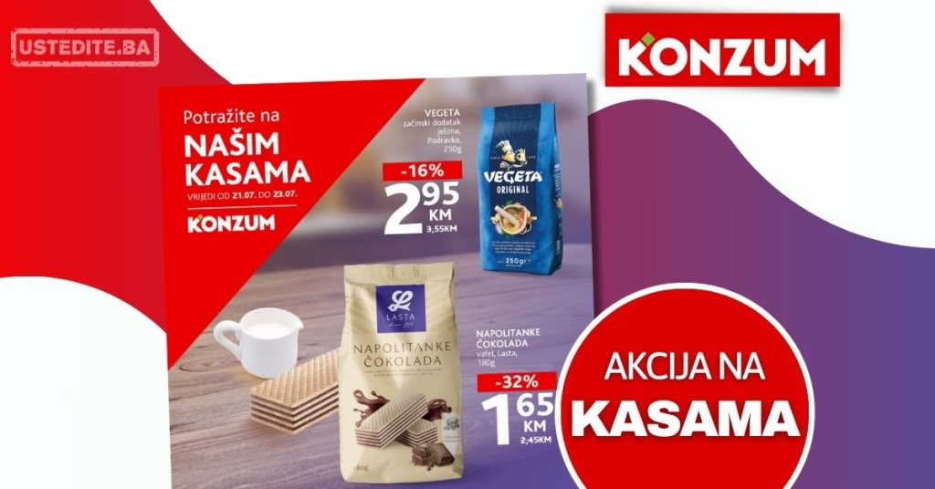Konzum AKCIJA NA KASAMA 21-23.7.2025.