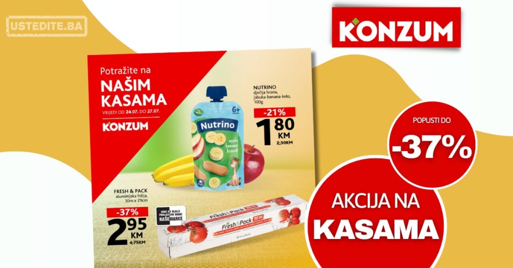 Konzum AKCIJA NA KASAMA 24-27.7.2025.