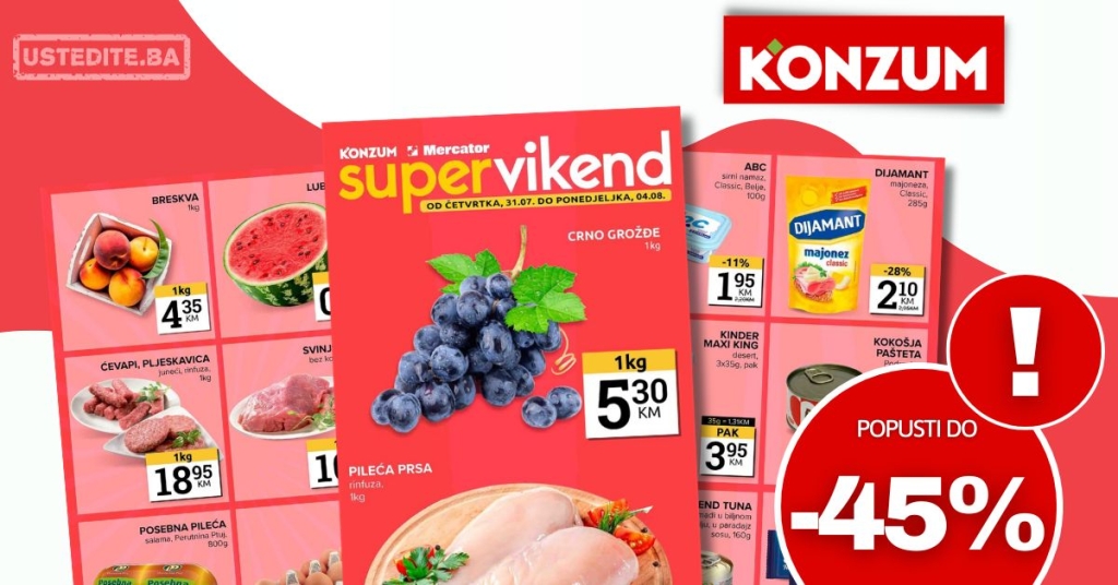 Konzum vikend akcija 31.7-4.8.2025.