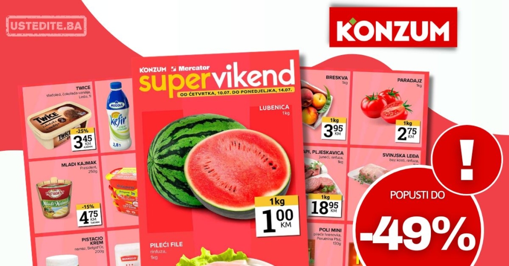 Konzum vikend akcija 10-14.7.2025.