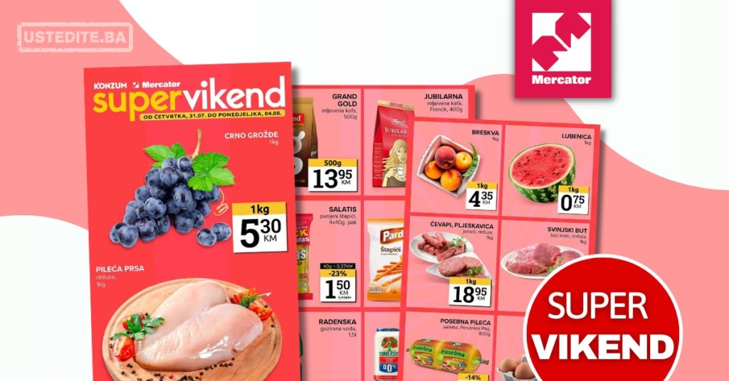 Mercator vikend akcija 31.7-4.8.2025.