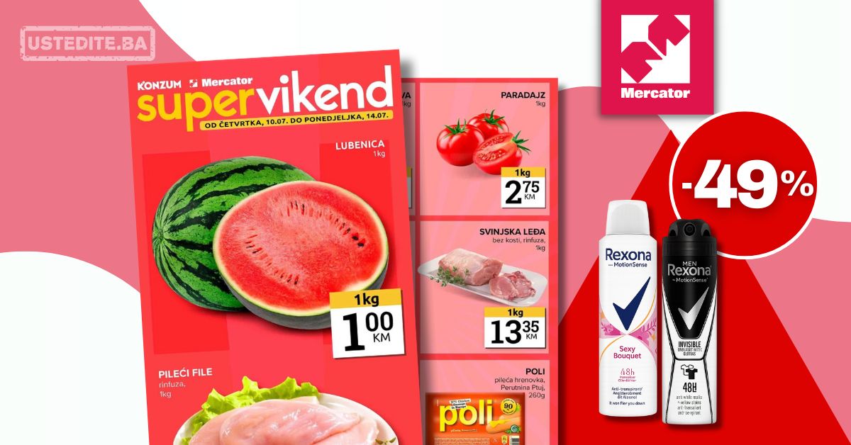 Mercator vikend akcija 10-14.7.2025.