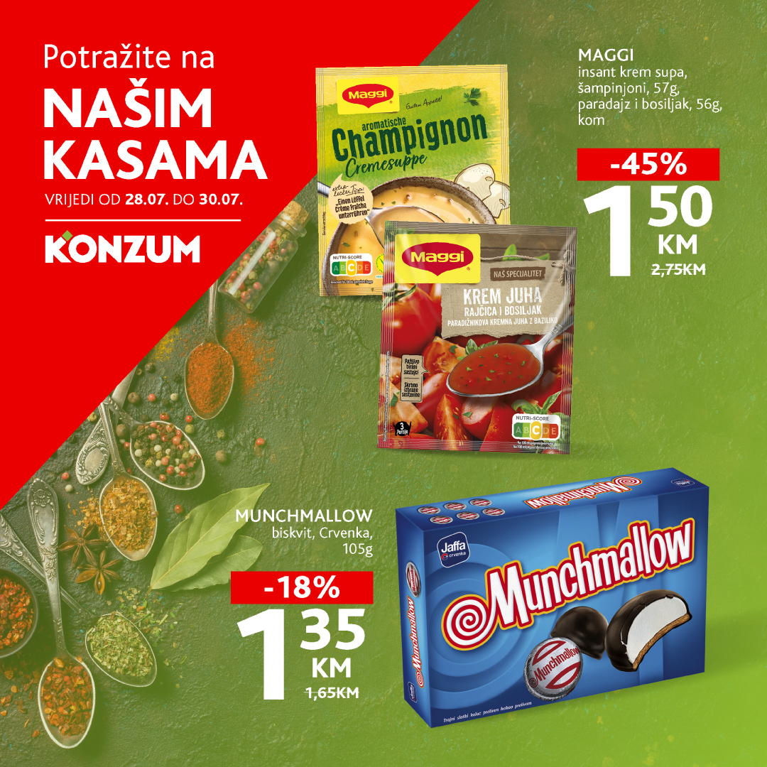 Konzum AKCIJA NA KASAMA 28-30.7.2025.