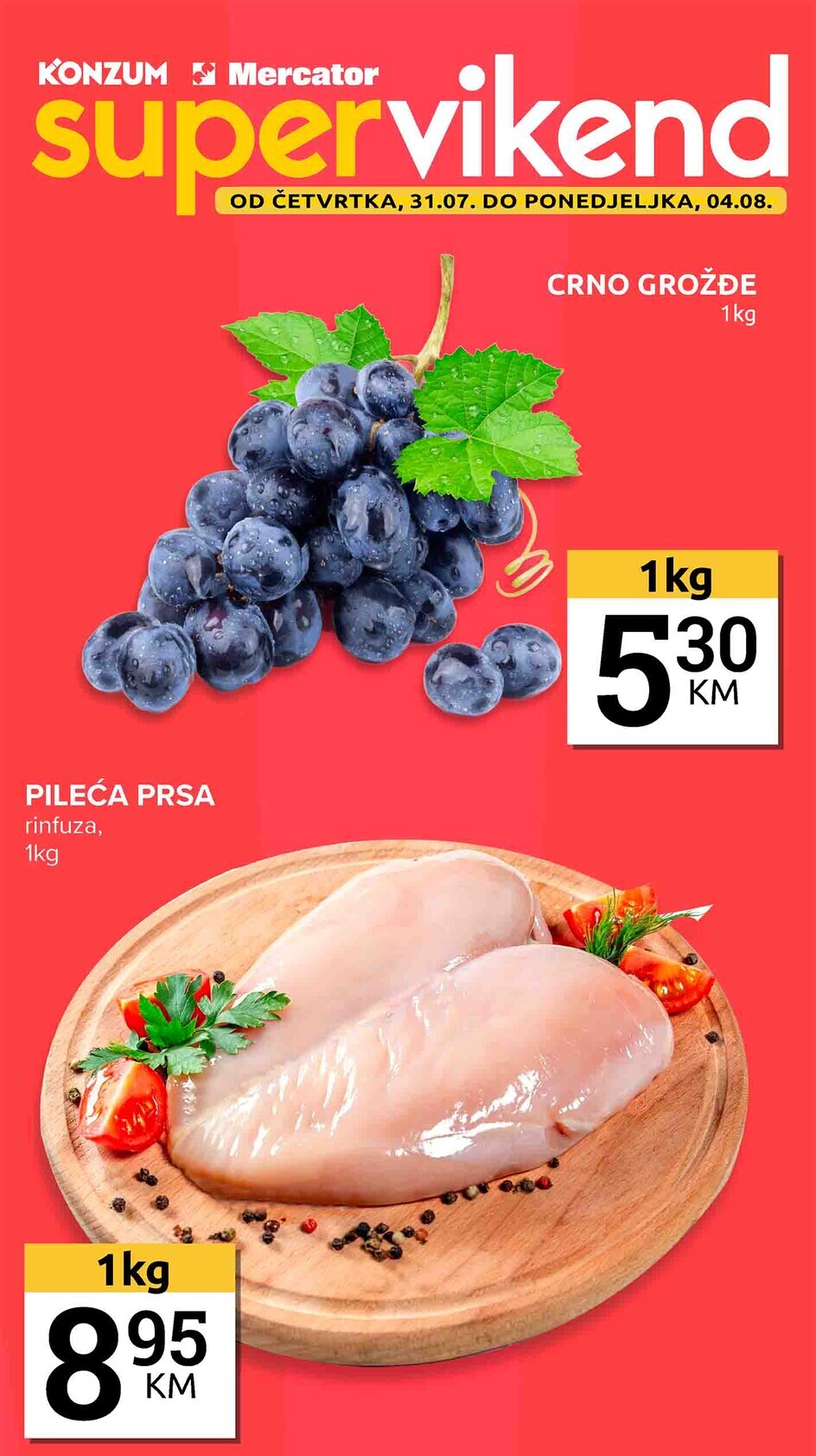 Konzum vikend akcija 31.7-4.8.2025.