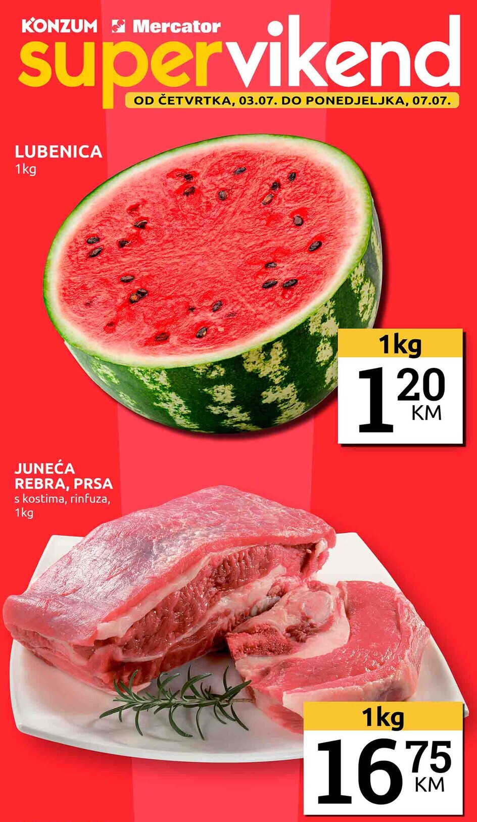 Konzum vikend akcija 3-7.7.2025.