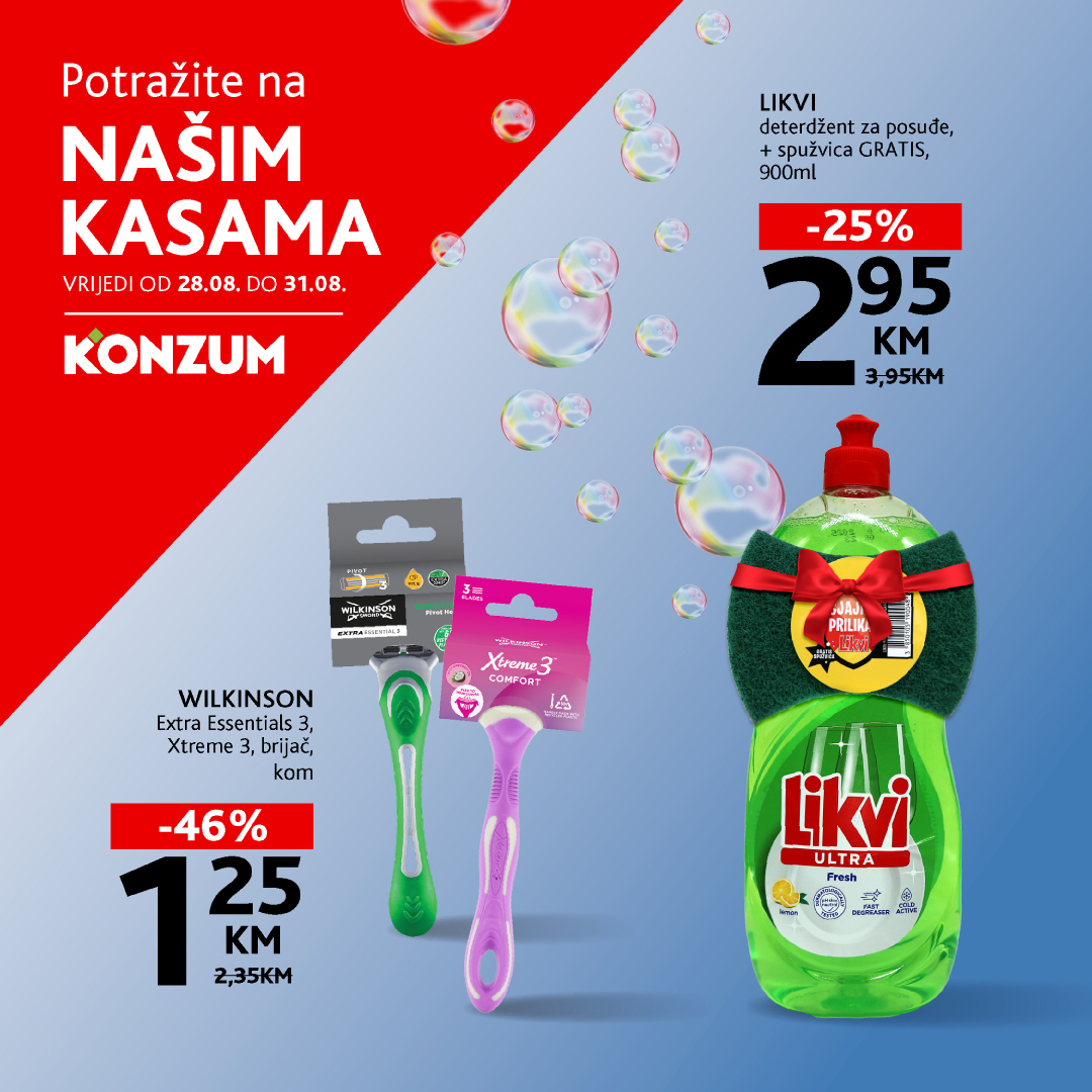 Konzum AKCIJA NA KASAMA 28-31.8.2025.