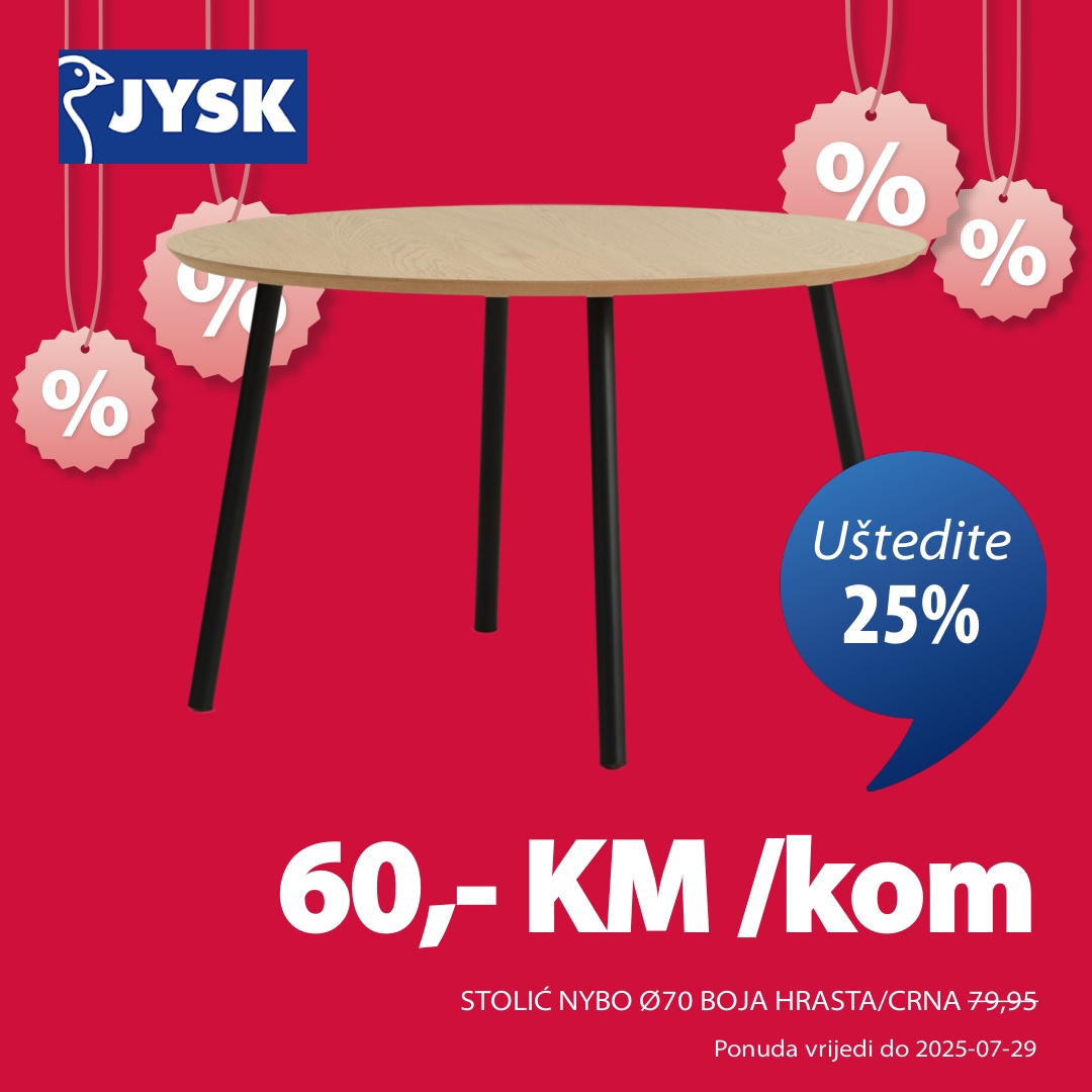 Jysk TOP SNIŽENJE – akcija do 5.8.2025.