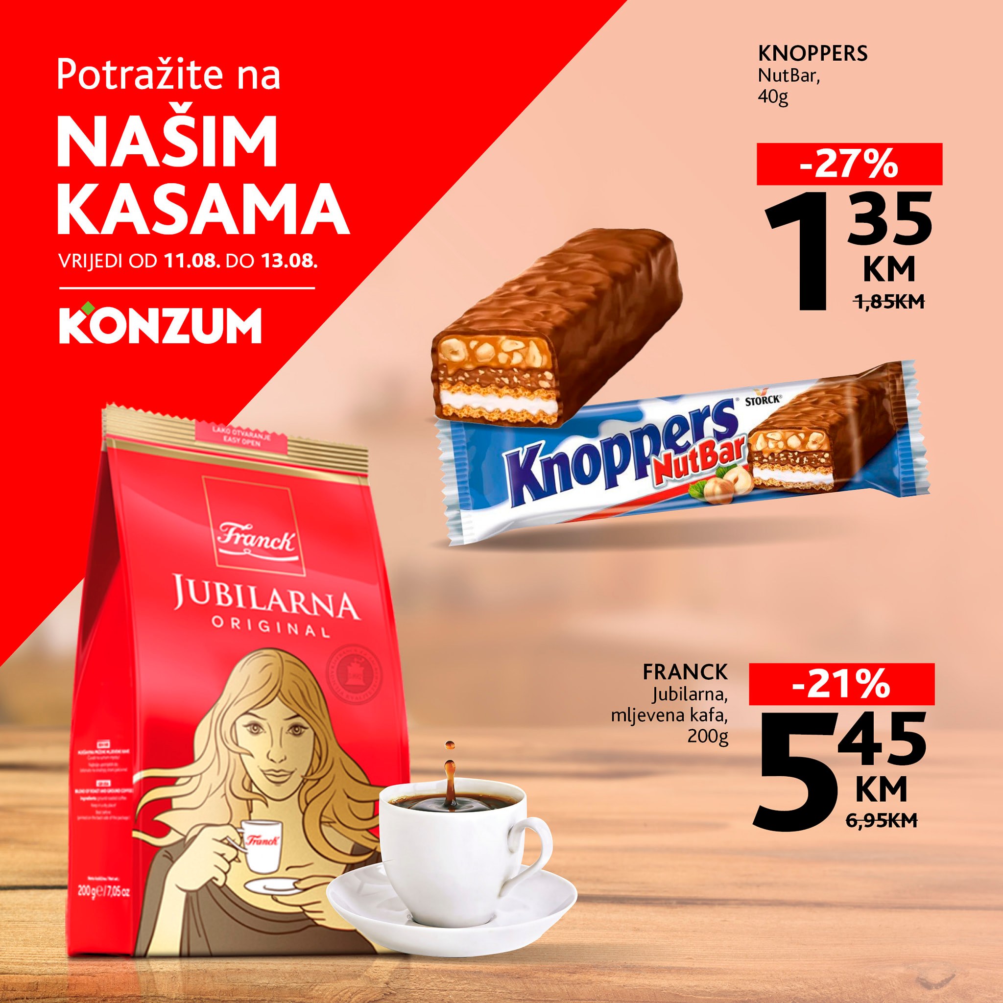Konzum AKCIJA NA KASAMA 11-13.8.2025.