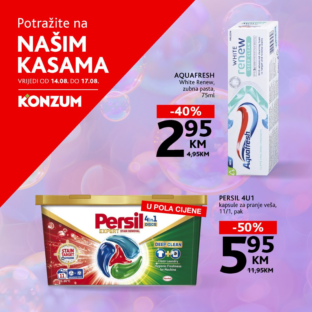 Konzum AKCIJA NA KASAMA 14-17.8.2025.