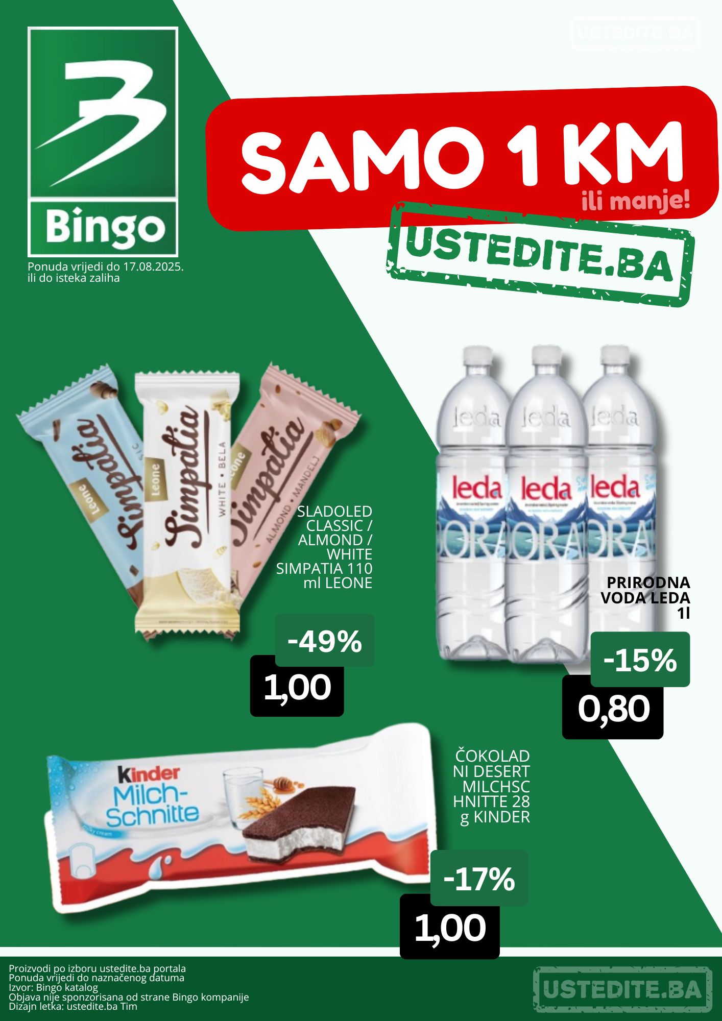 Bingo akcija SAMO 1 KM ili manje