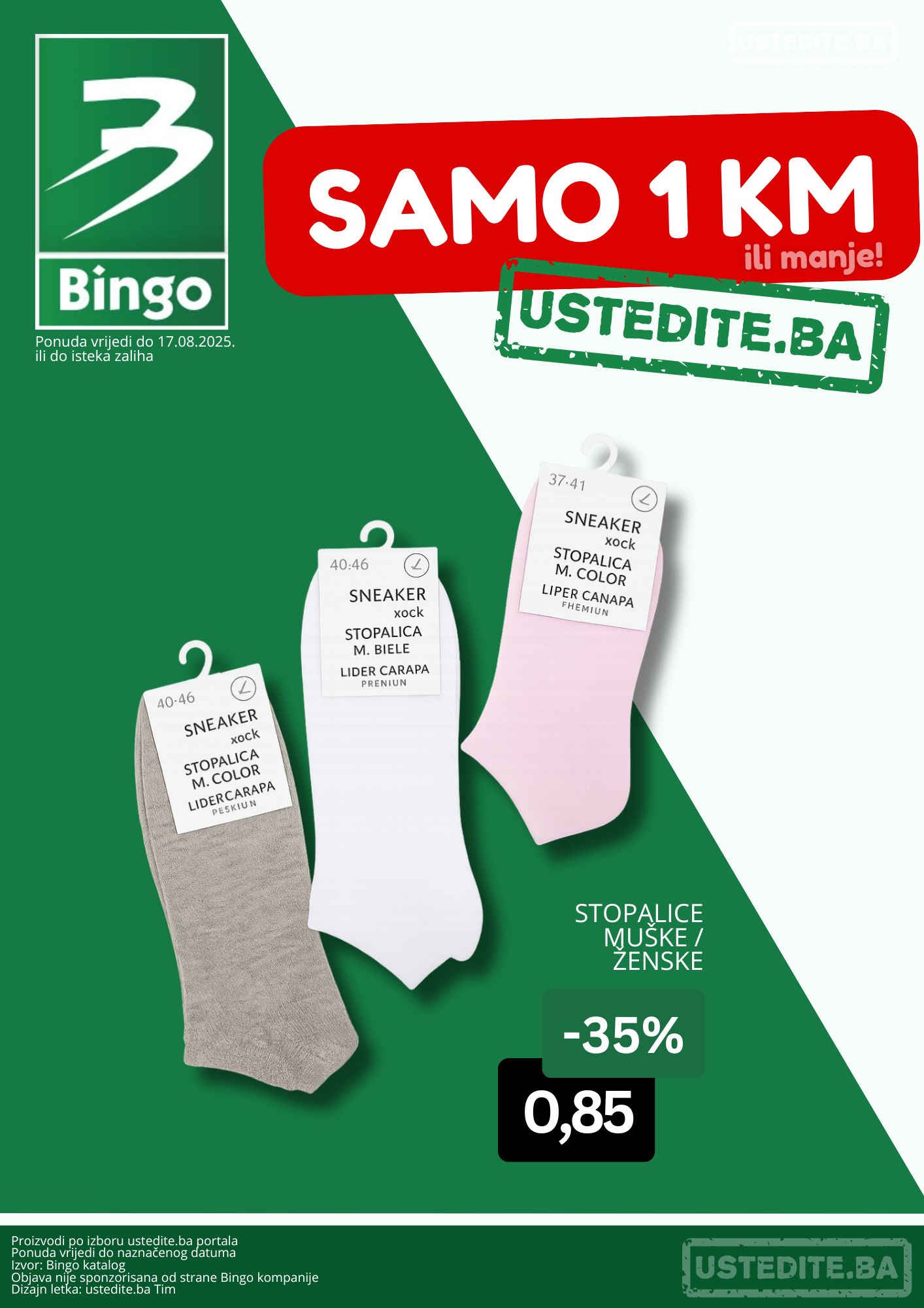 Bingo akcija SAMO 1 KM ili manje