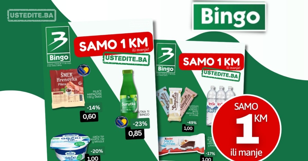 Bingo akcija SAMO 1 KM ili manje
