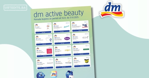 dm KUPONI – dm active beauty – akcija do 31.8.2025.