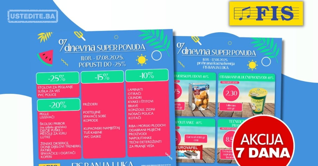 Fis BANJA LUKA sedmodnevna ponuda