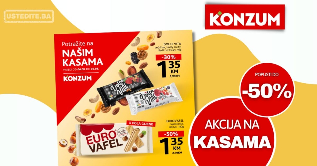 Konzum AKCIJA NA KASAMA 4-6.8.2025.