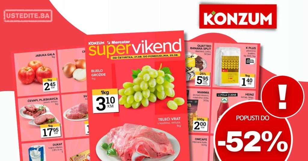 Konzum vikend akcija 21-25.8.2025.
