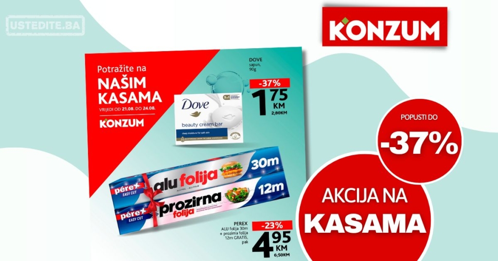 Konzum AKCIJA NA KASAMA 21-24.8.2025.
