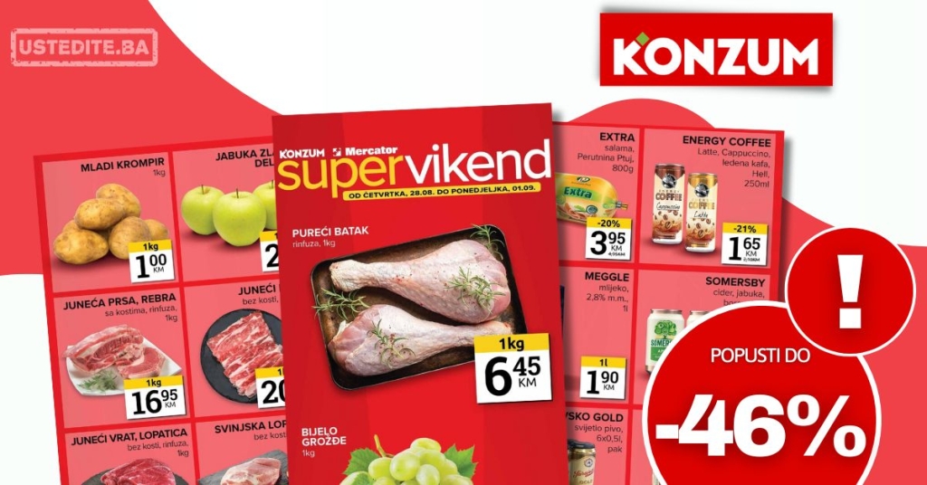 Konzum vikend akcija 28.8-1.9.2025.