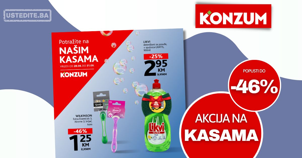 Konzum AKCIJA NA KASAMA 28-31.8.2025.