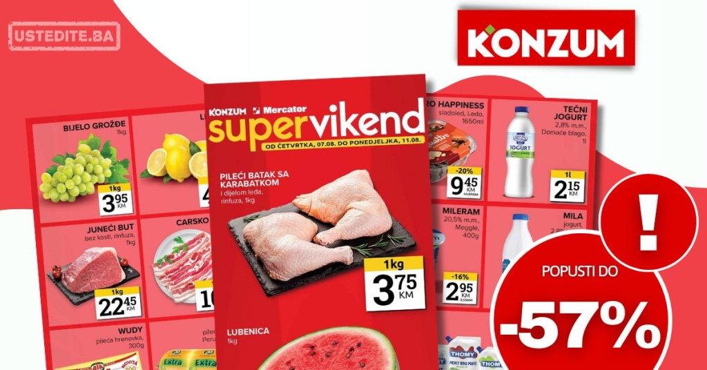 Konzum vikend akcija 7-11.8.2025.
