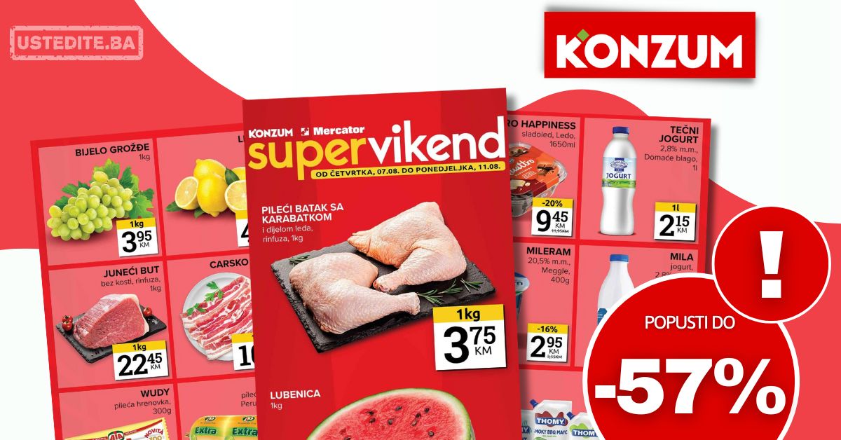 Konzum vikend akcija 7-11.8.2025.