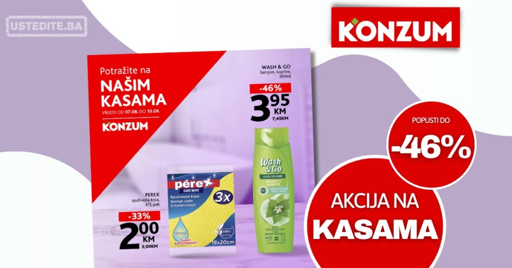 Konzum AKCIJA NA KASAMA 7-10.8.2025.