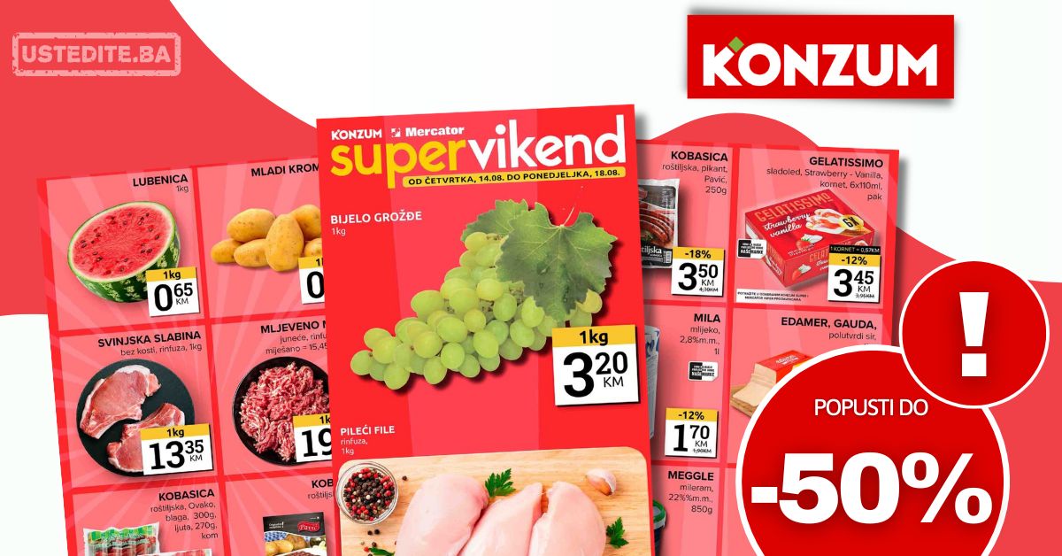 Konzum vikend akcija 14-18.8.2025.