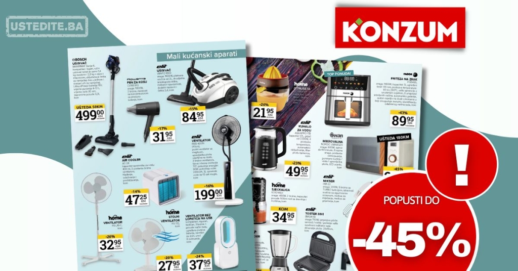 Konzum akcija MALI KUĆANSKI APARATI 5-18.8.2025.