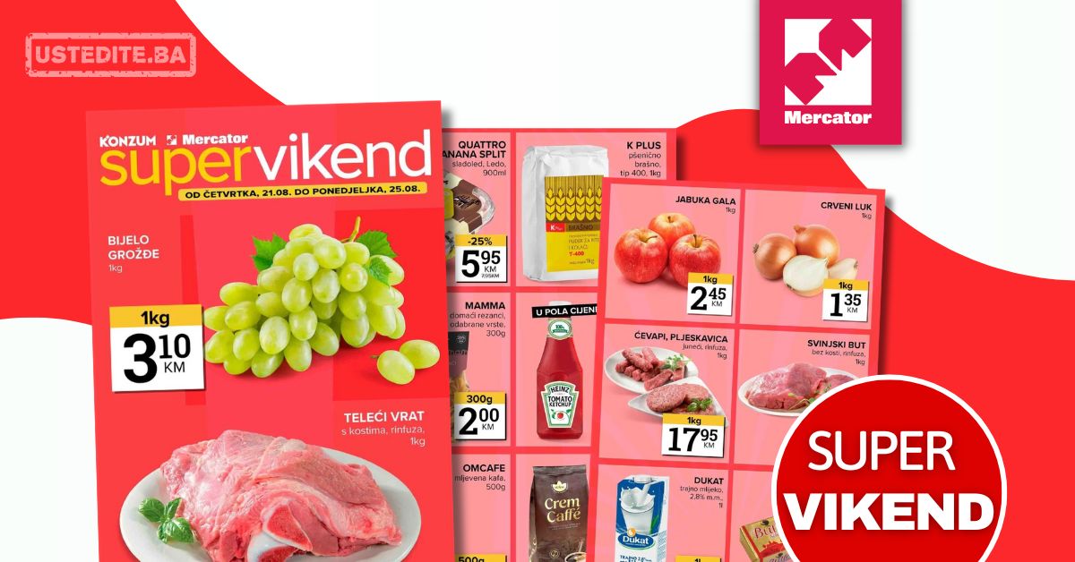 Mercator vikend akcija 21-25.8.2025.