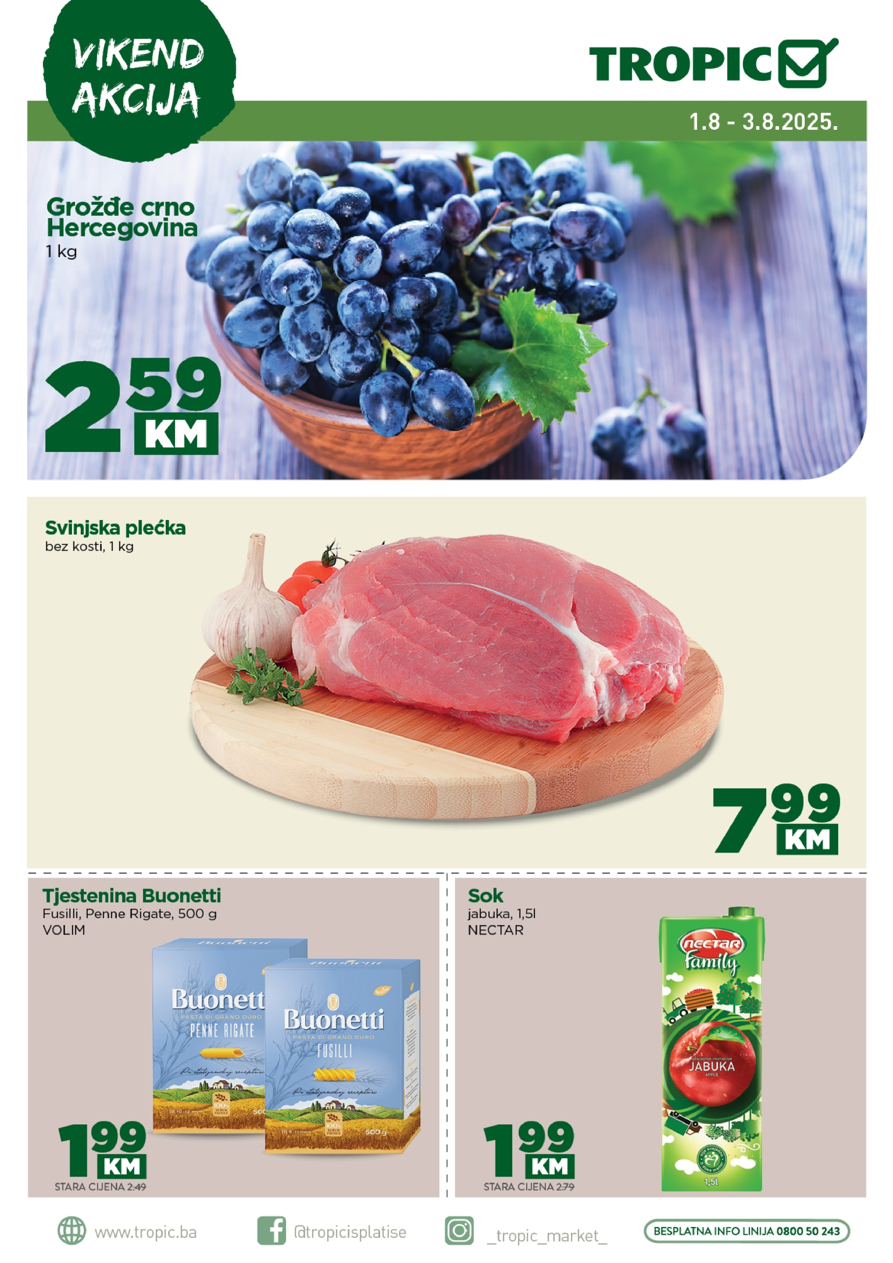Tropic vikend akcija 1-3.8.2025.