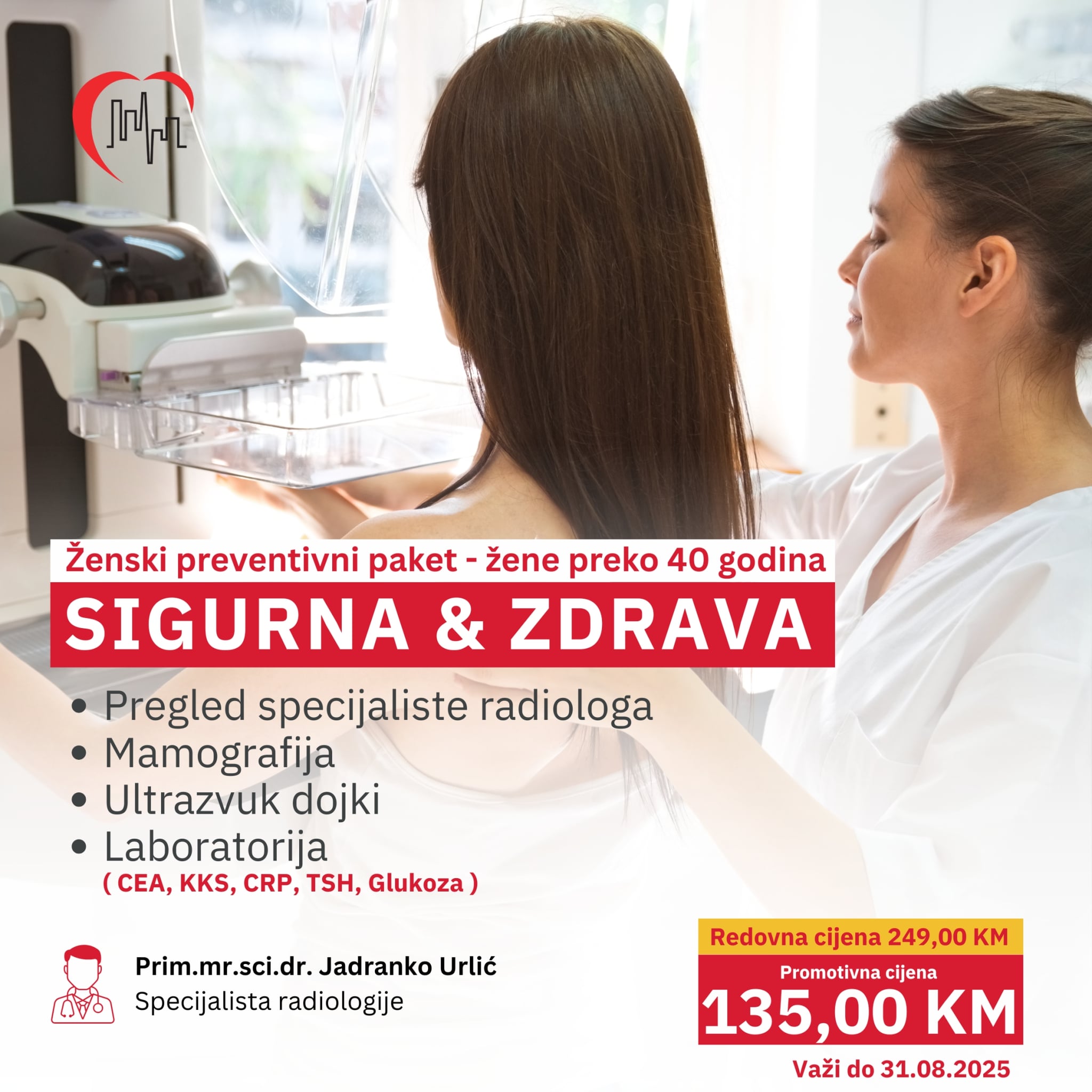 Poliklinika Atrijum Sigurna & zdrava - akcija do 31.8.2025. 
