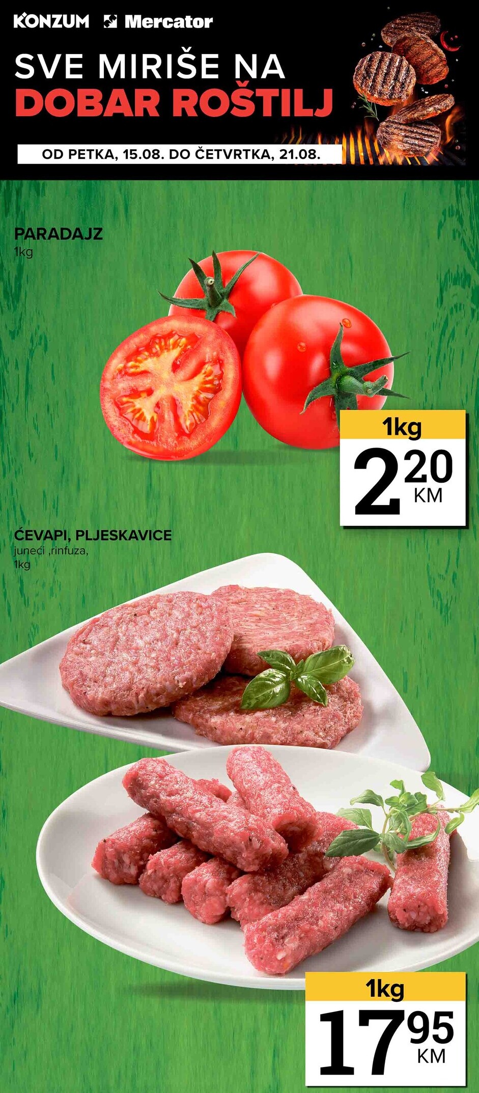 Konzum akcija SVE ZA ROŠTILJ 15-21.8.2025.