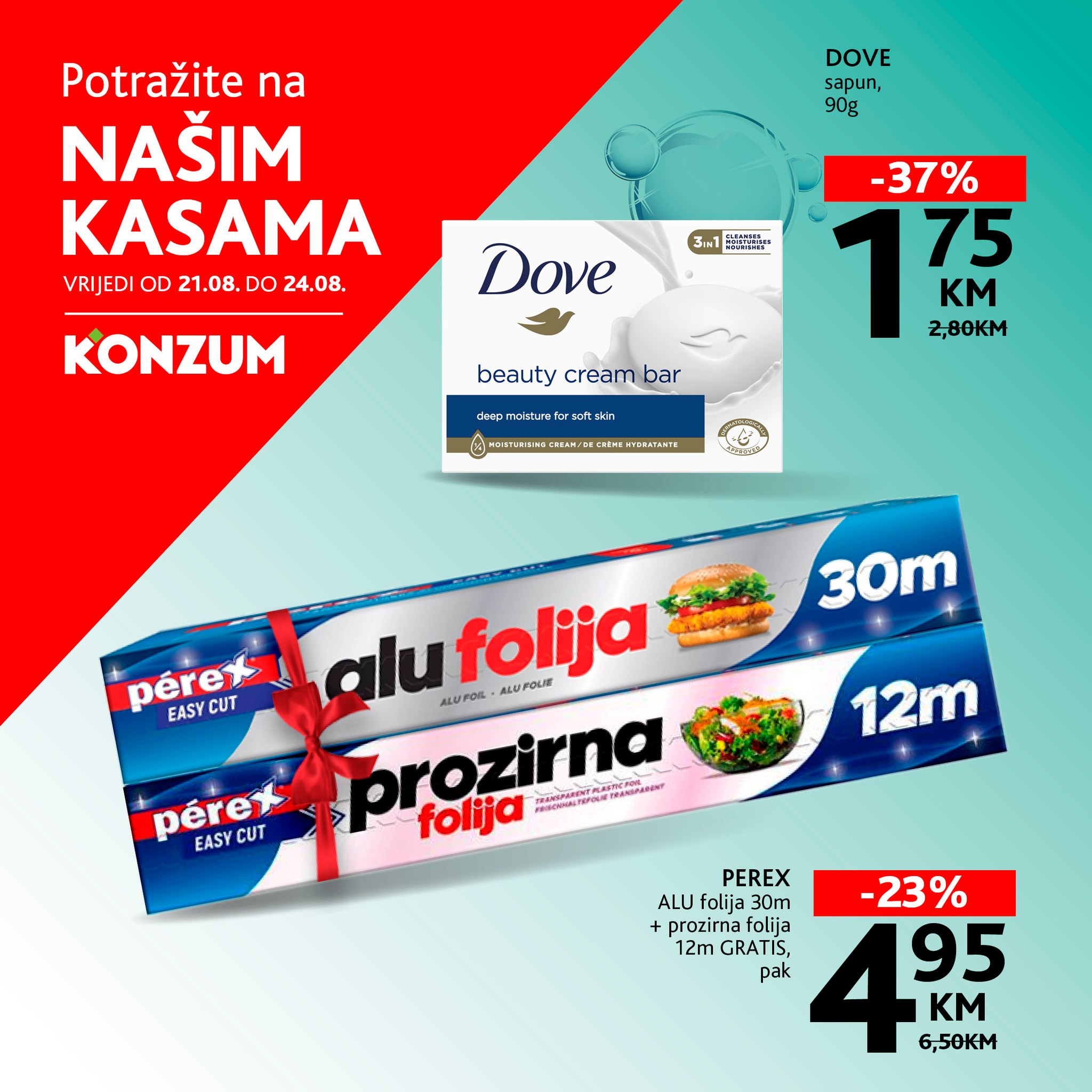 Konzum AKCIJA NA KASAMA 21-24.8.2025.